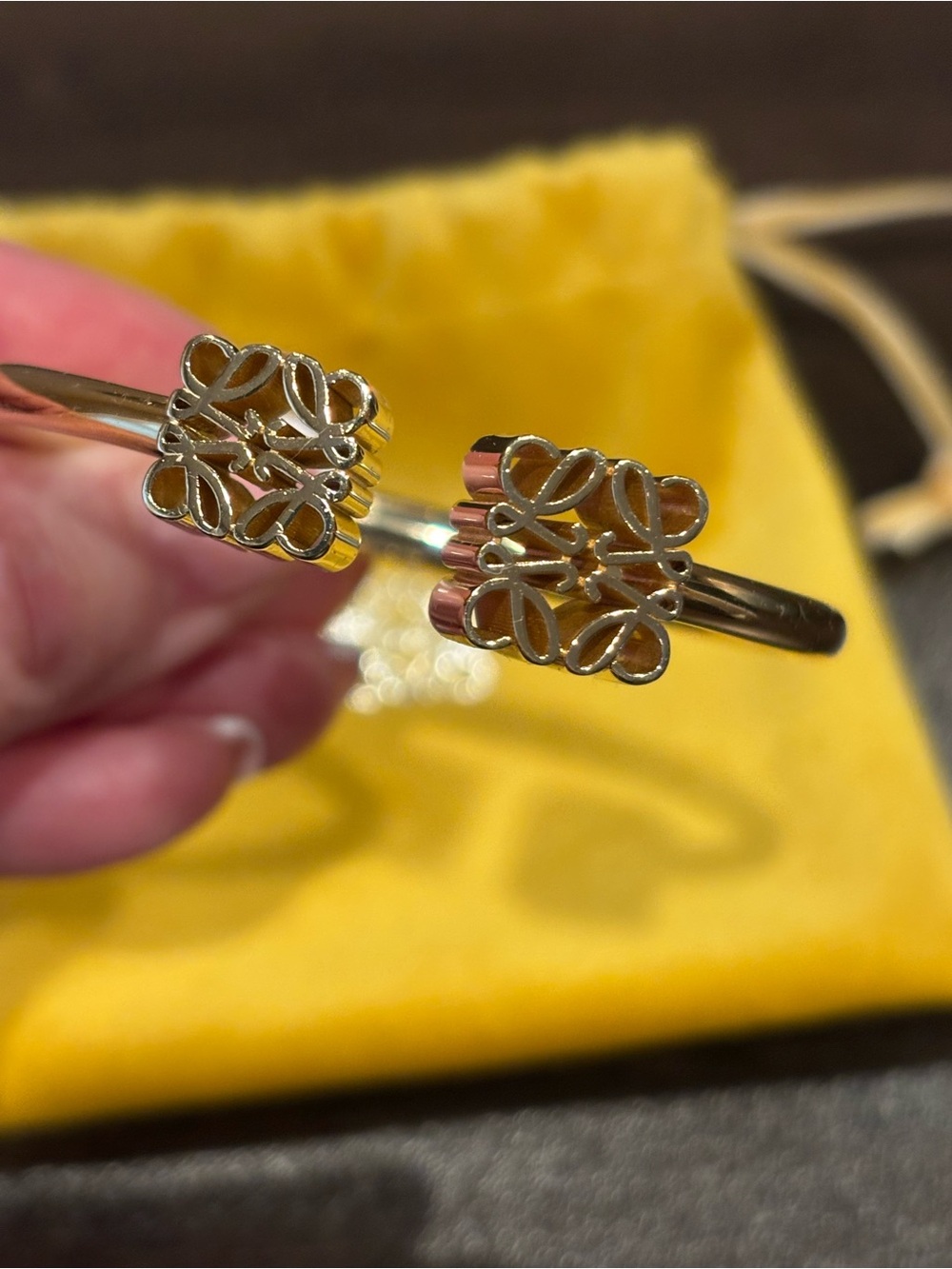 Loewe Anagram Gold Over Sterling Silver Bracelet - Picture 4 of 7